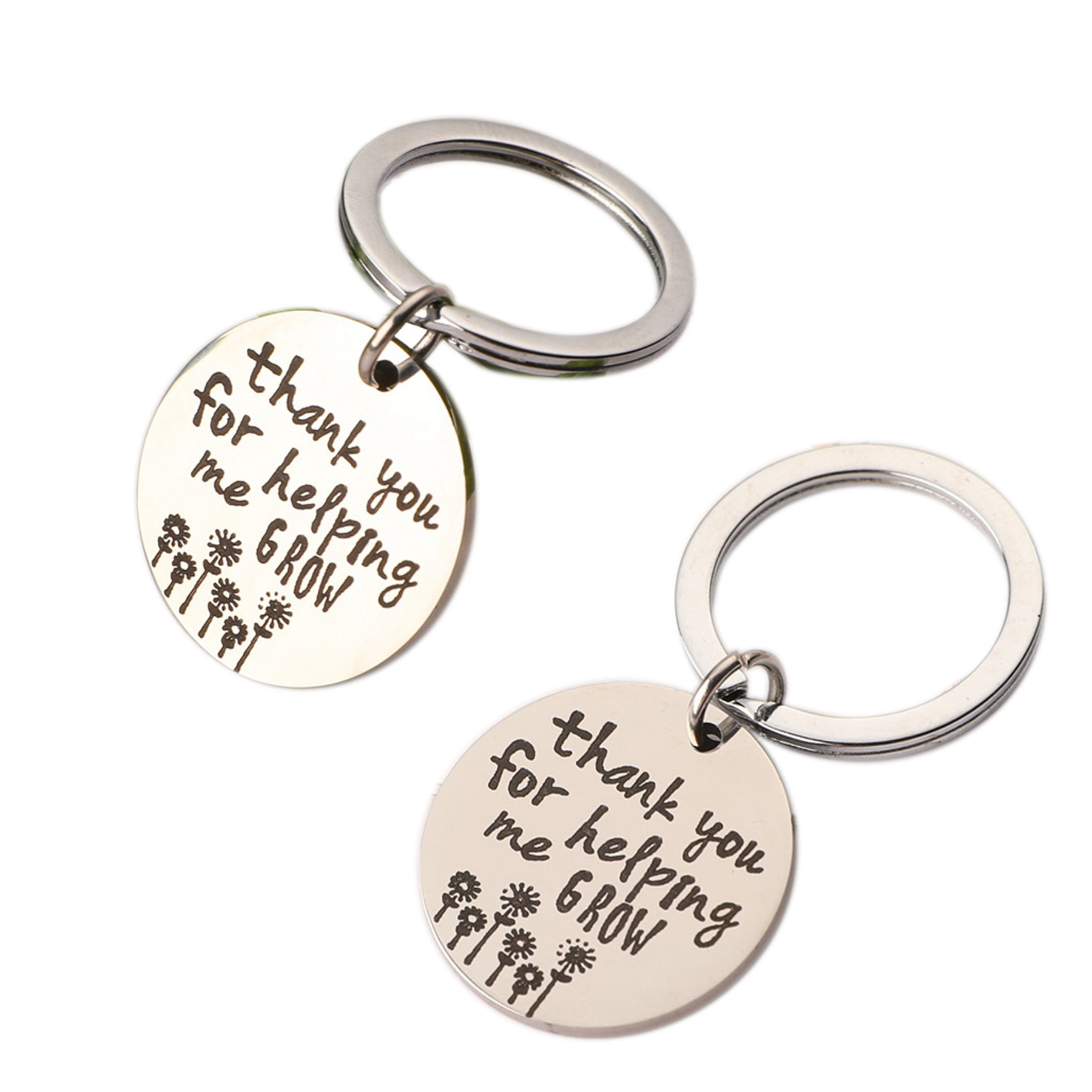 Stainless Steel Round Keychain 1