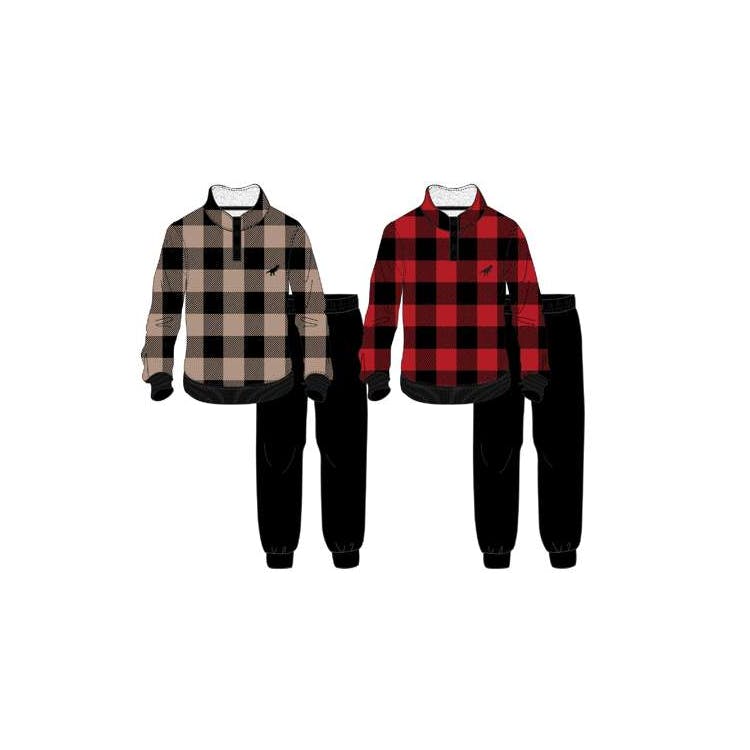Boys' Pullover and Pant Set Beige/Red 2-4 2