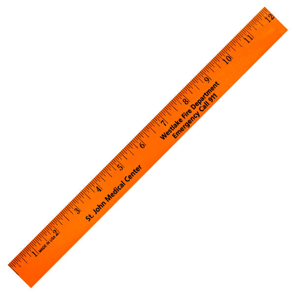 12" Fluorescent Wood Ruler - English Scale 6