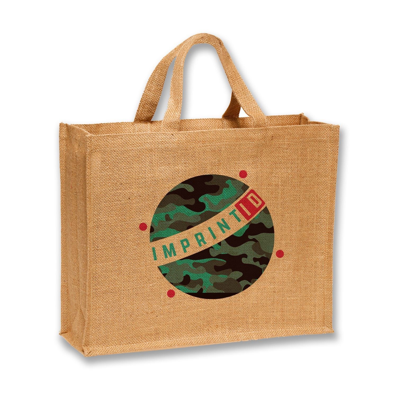 Large Recyclable Grocery Jute Tote Bag W/ Gusset (16" x 14" x 6")