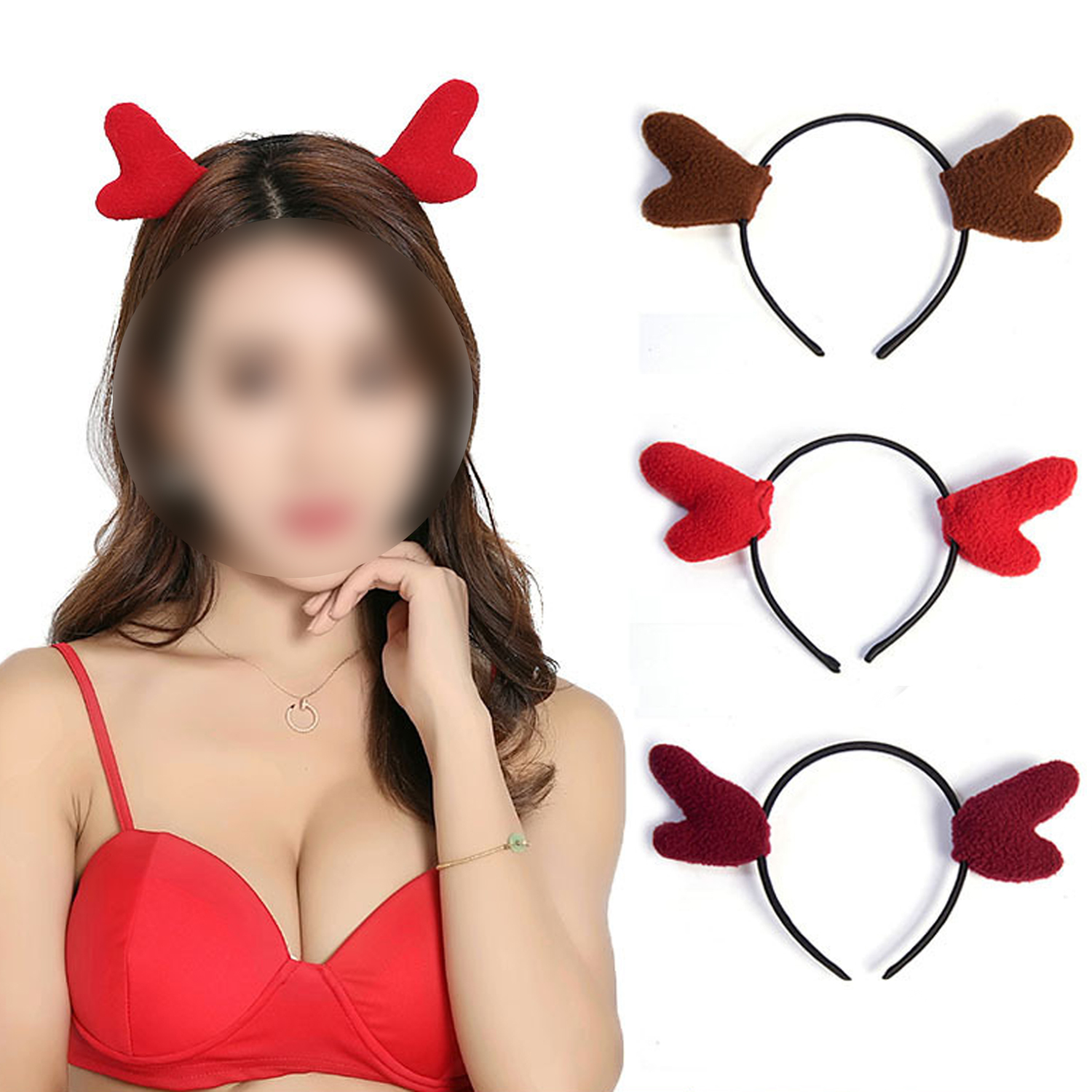 Christmas Plush Antlers Headband 6