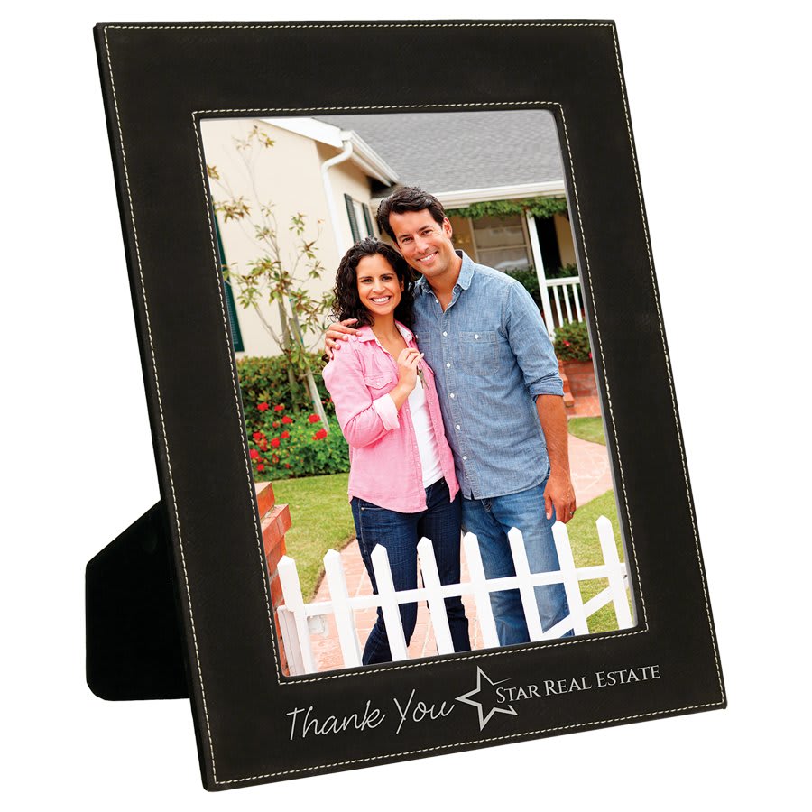 8" x 10" Black/Silver Leatherette Photo Frame 1