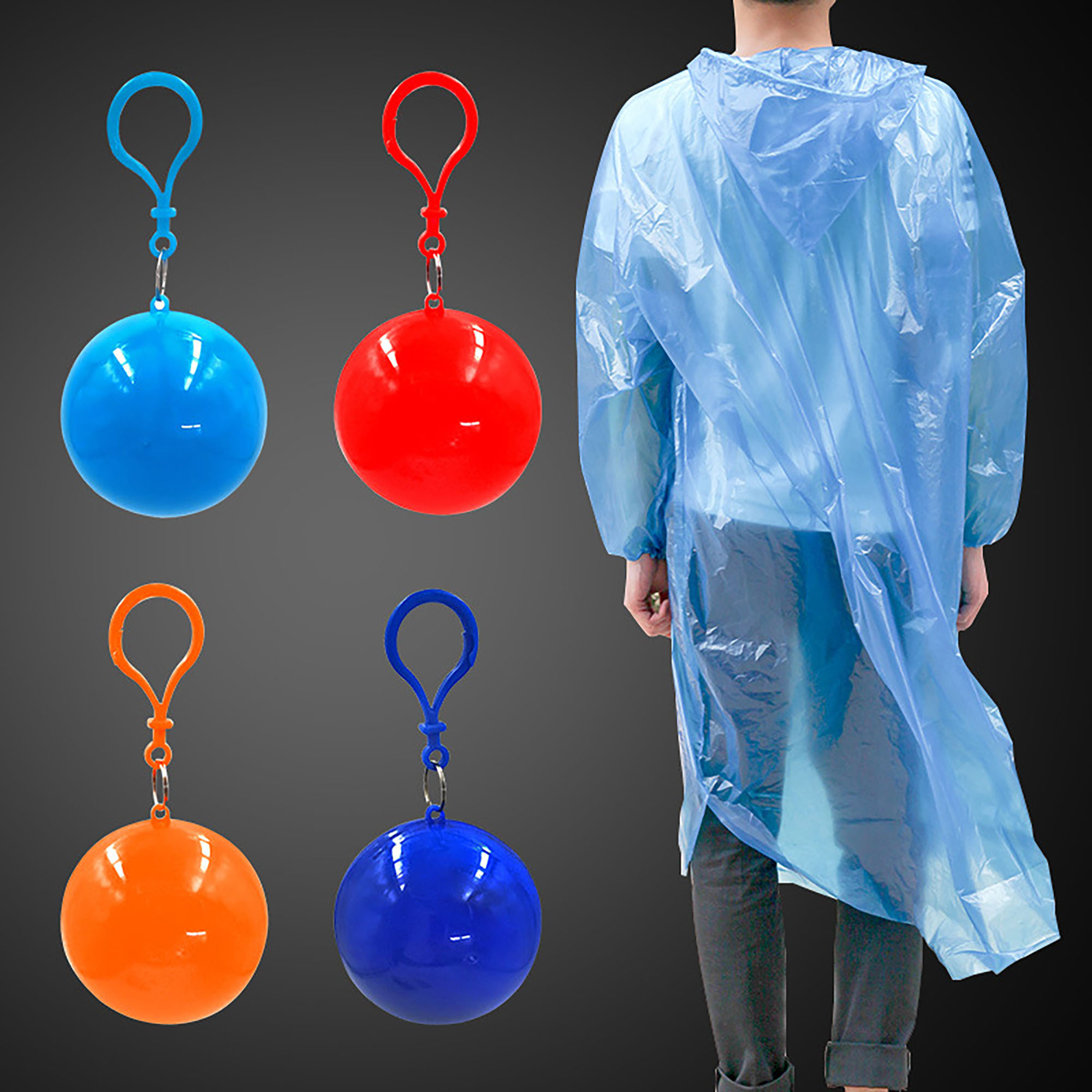 Portable Disposable Ball Raincoat With Key Chain 5