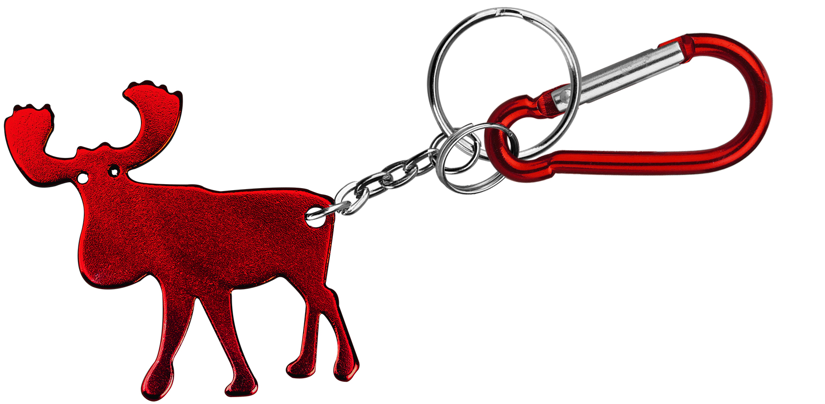 Elk shape bottle opener with key chain and carabiner 2