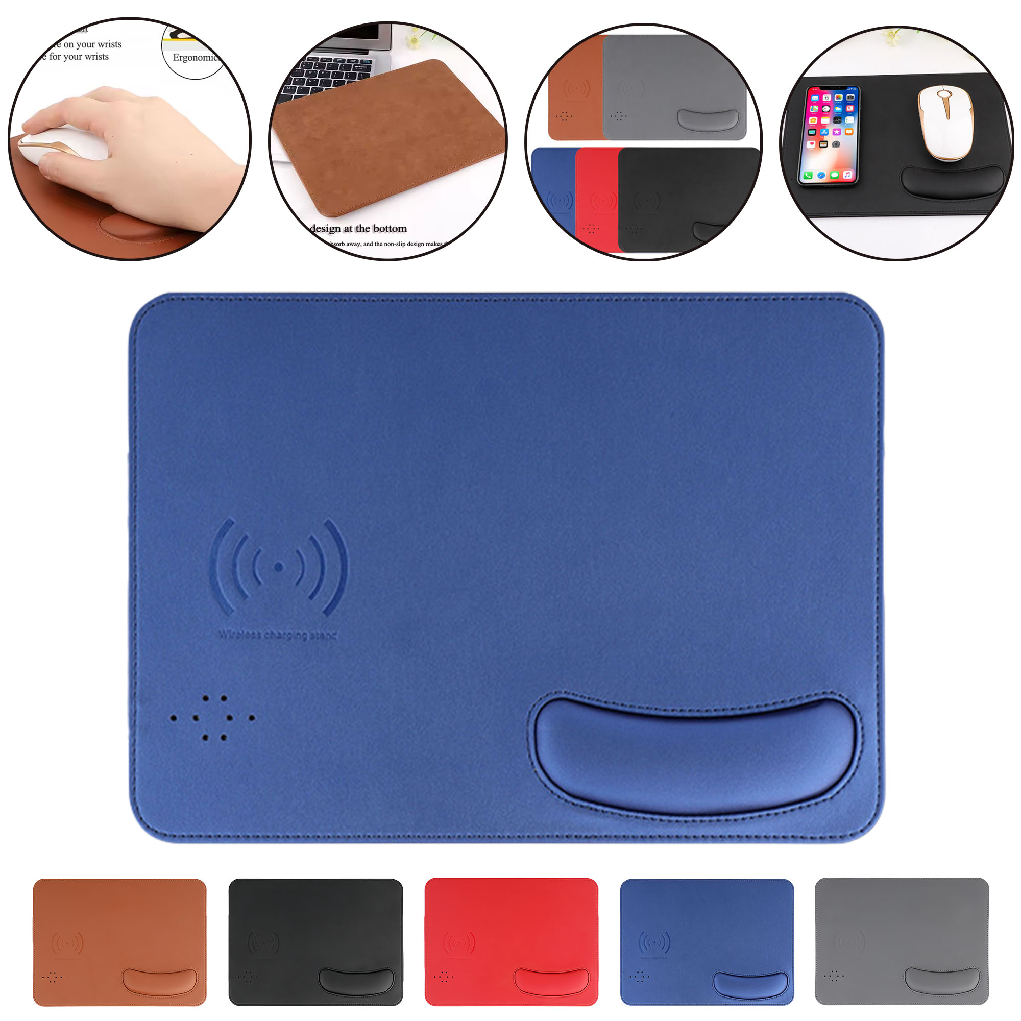 Ergonomic Wireless Charging Mouse Pad with Wrist Rest 5