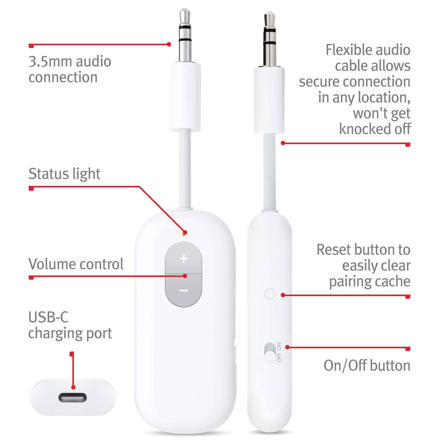 Long Lasting Wireless Bluetooth Audio Adapter 4