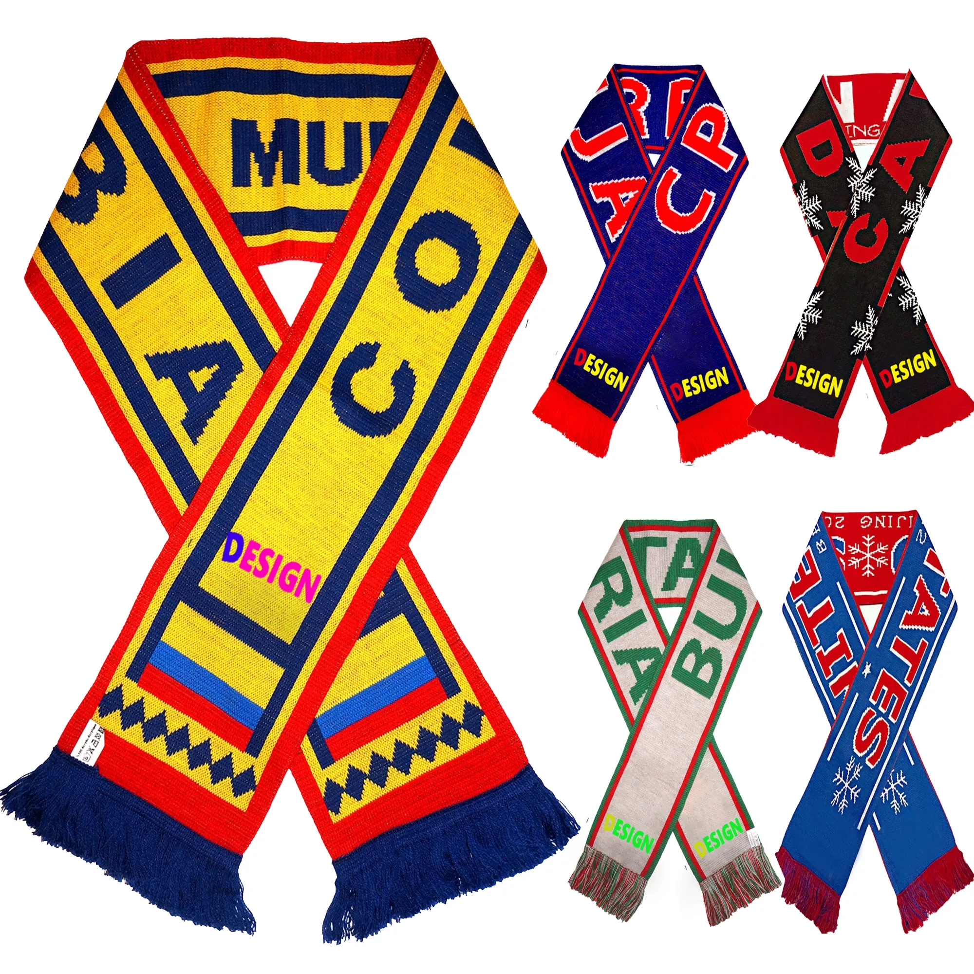Double-sided Custom Stadium Soccer Knitted Scarf 3