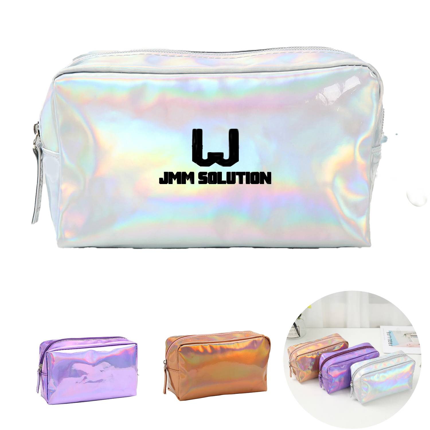 Fashionable laser PU makeup bag 5