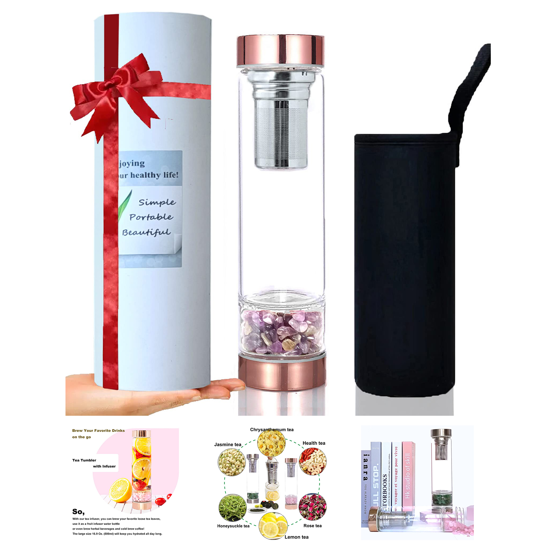 Crystal Glass Water Bottle 2