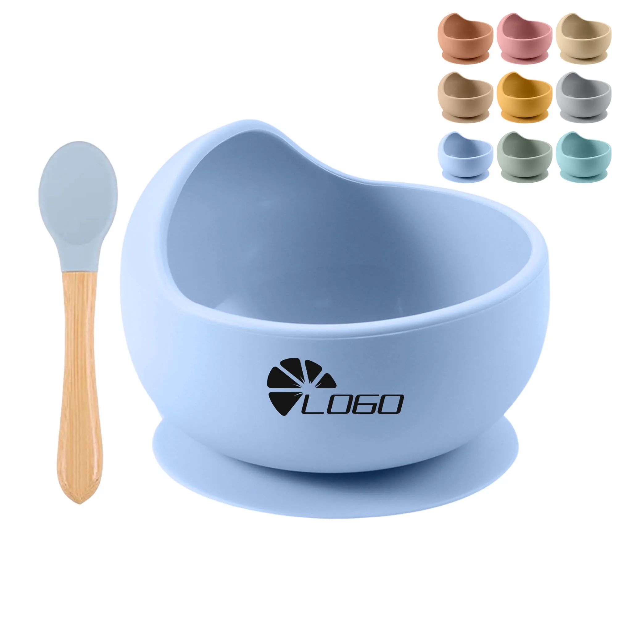 Children's Suction Cup Silicone Bowl With Spoon 3