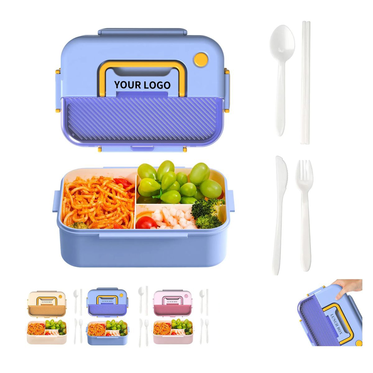 Plastic Lunch Box with Leak Resistant Detachable Cover 5