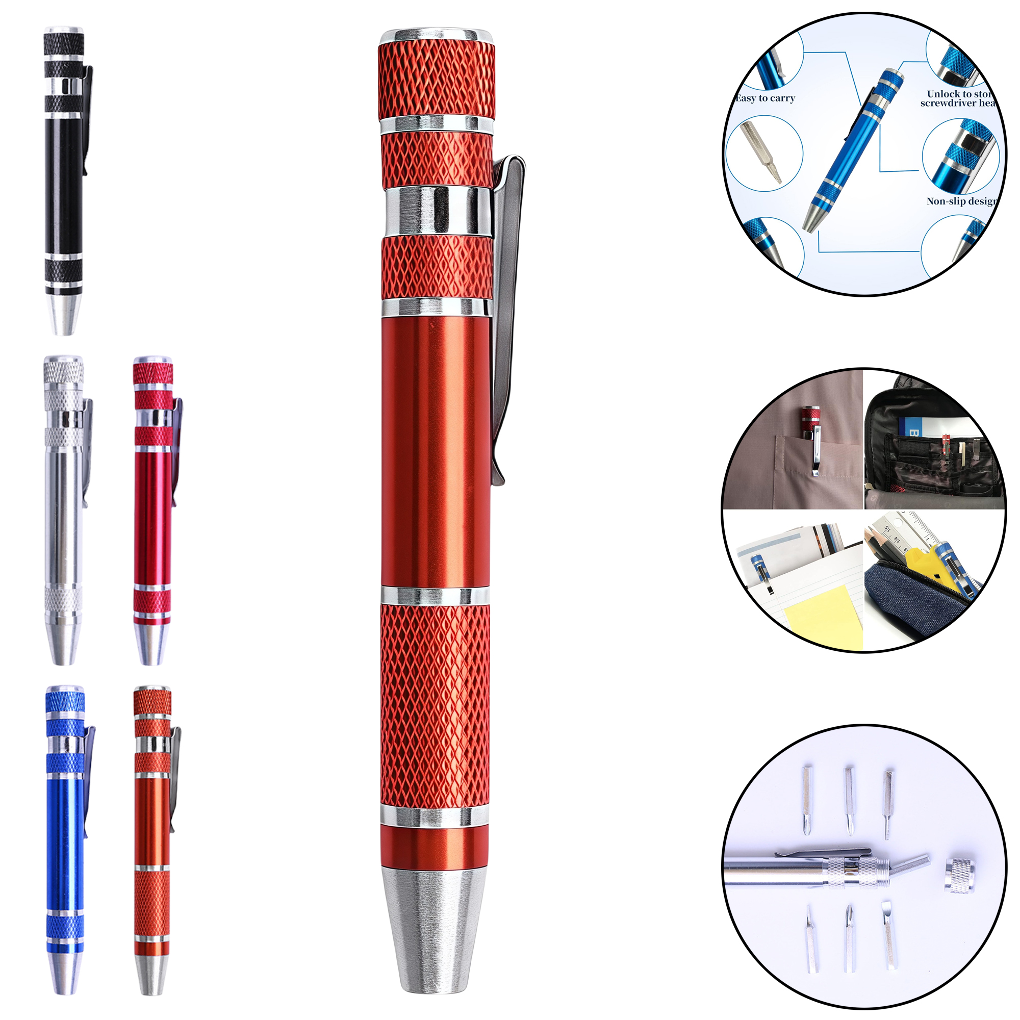 8-in-1 Pen Style Screwdriver Set with Aluminum Alloy Handle 6