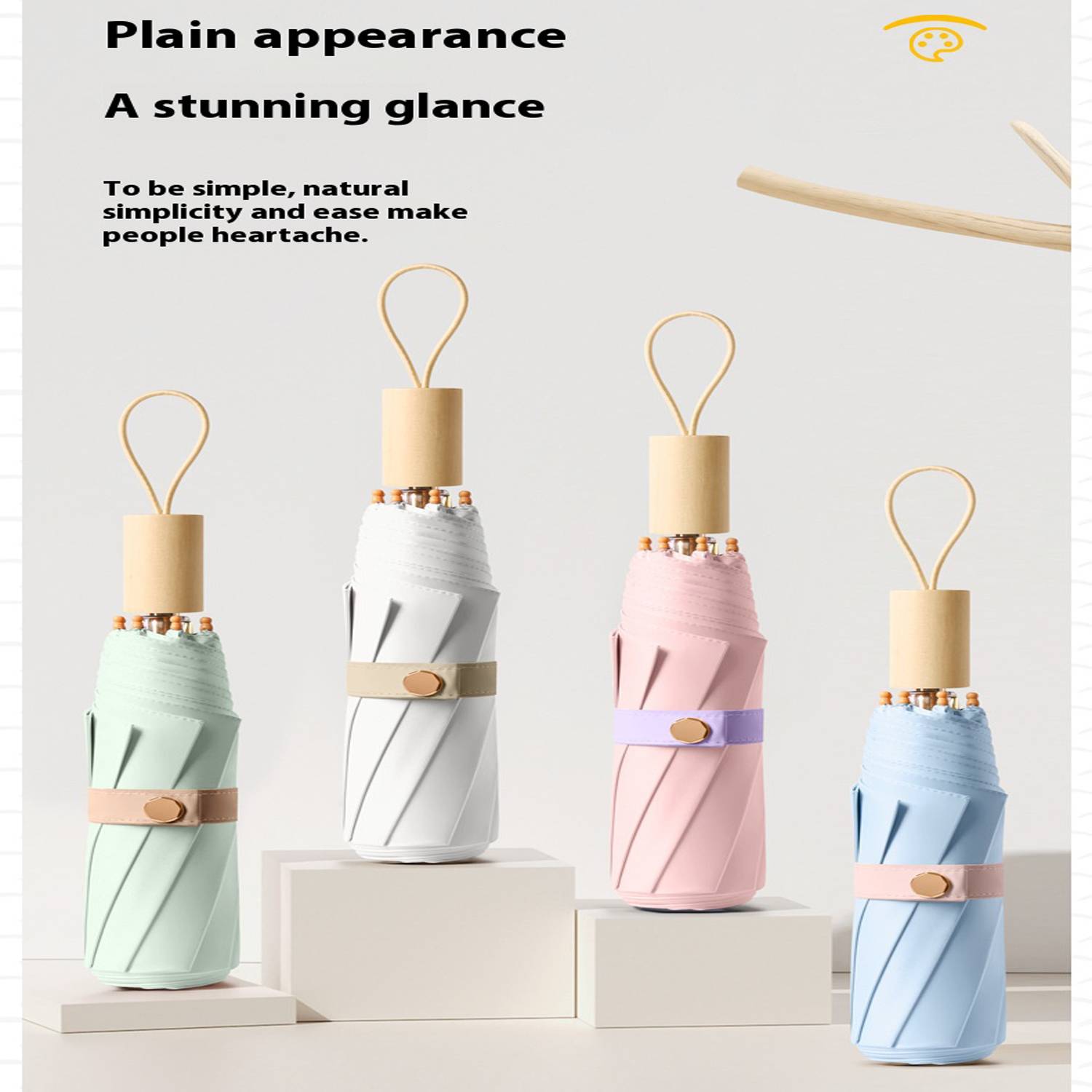 8-Bone Windproof Simple Rain And Light Dual-Use Umbrella 2