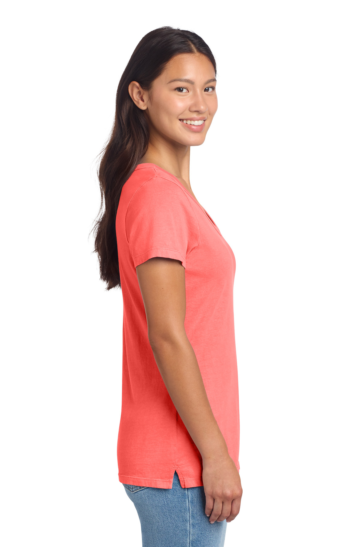 Port & Co Women's Beach Wash Garment-Dyed V-Neck Tee LPC099V 29