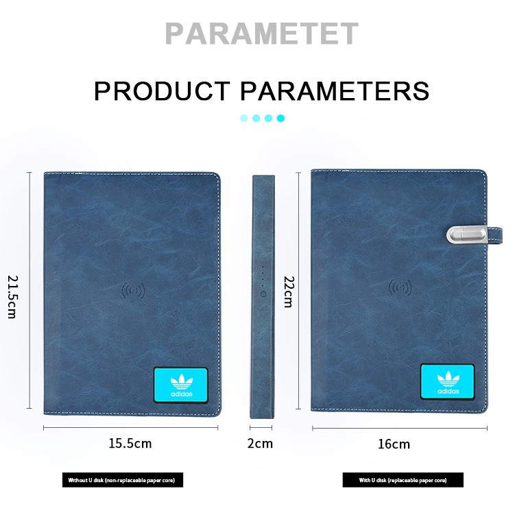 Wireless Charger Hardcover Notebook With 8000Nah Power Bank And Magnetic Buckle 16Gb Usb Flash Drive 4