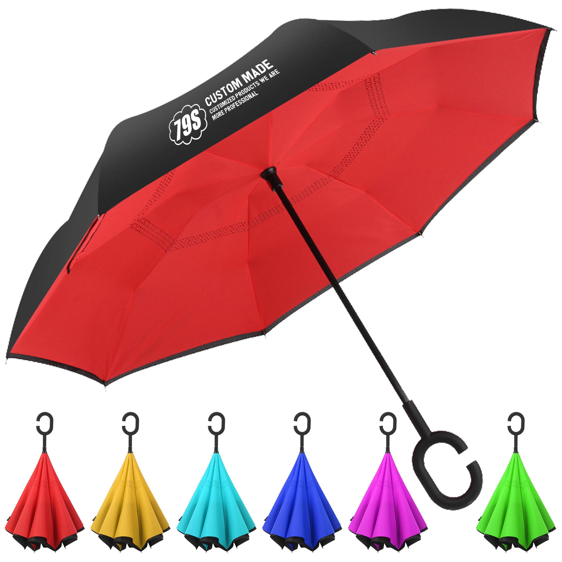 Reverse Umbrella with C-Shaped Handle 1