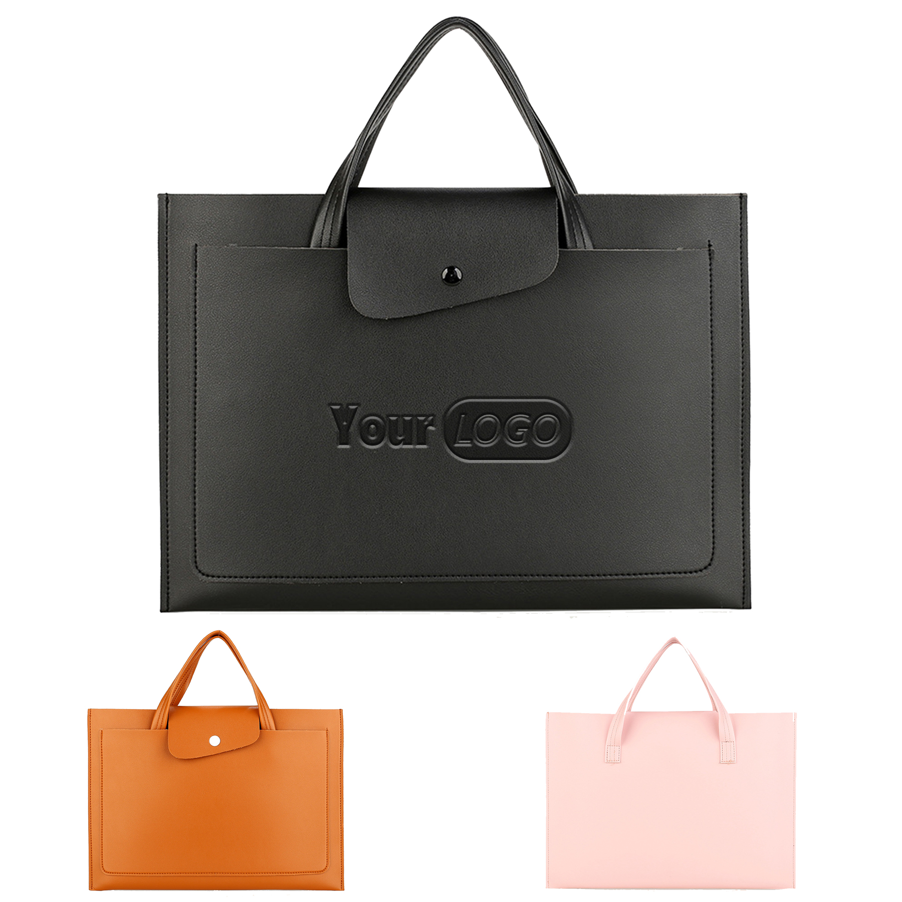 PU Leather Ladies Men's Laptop Bag 3