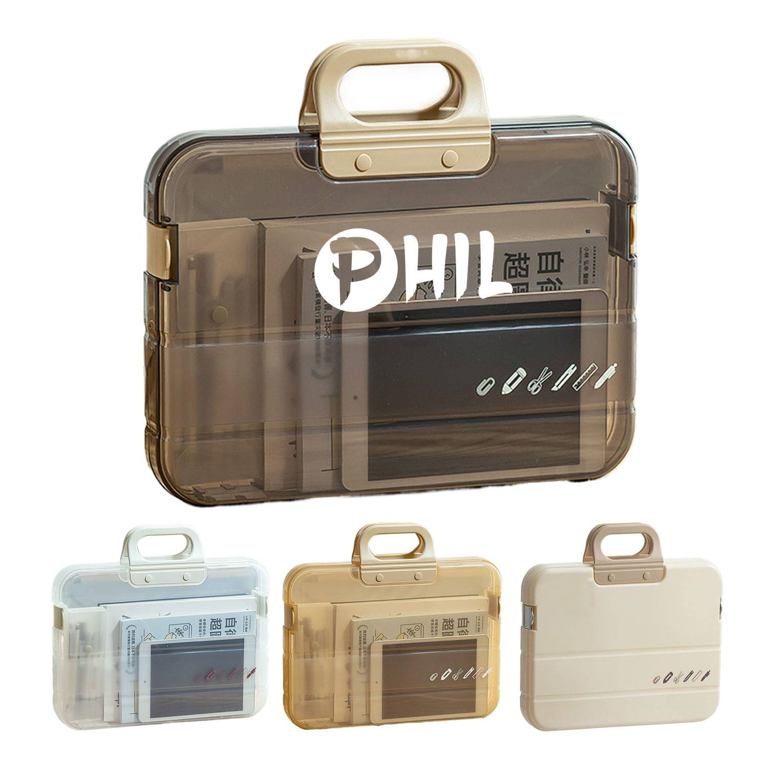 File Box Clear Portable Project Case With Handle 9
