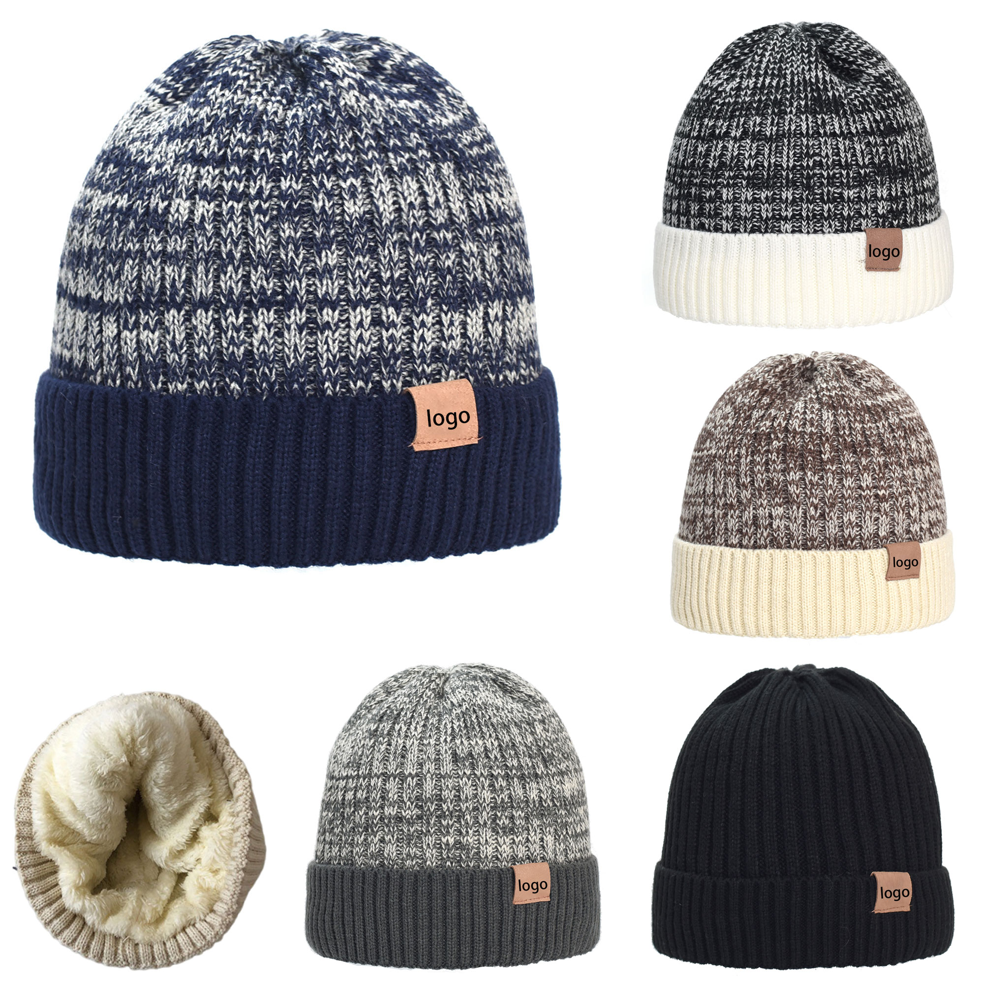Men Winter Fleece Lined Beanie 3
