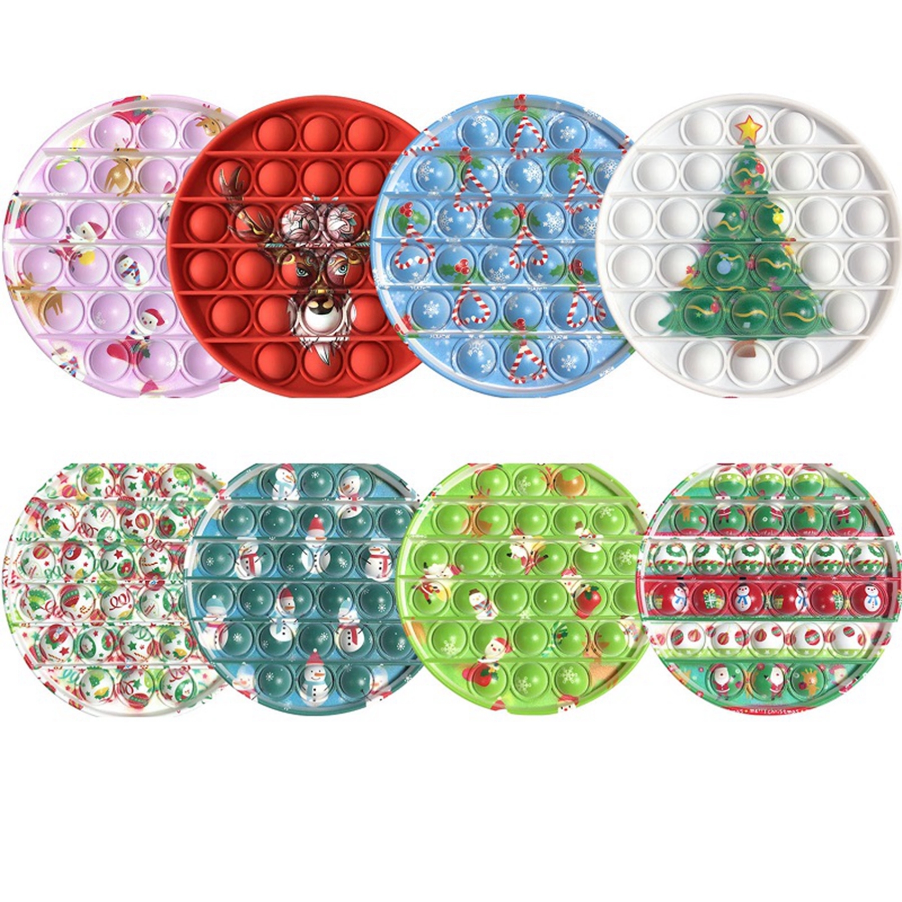 Round Full Color Print Push Pop Bubble Fidget Toy 8