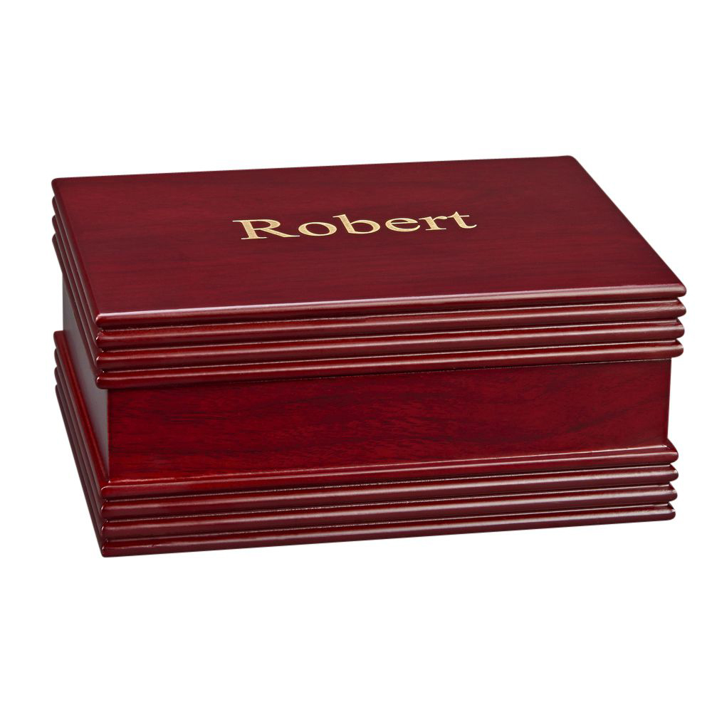 ROSEWOOD FINISHED BOX WITH FOREST GREEN INSIDE 1