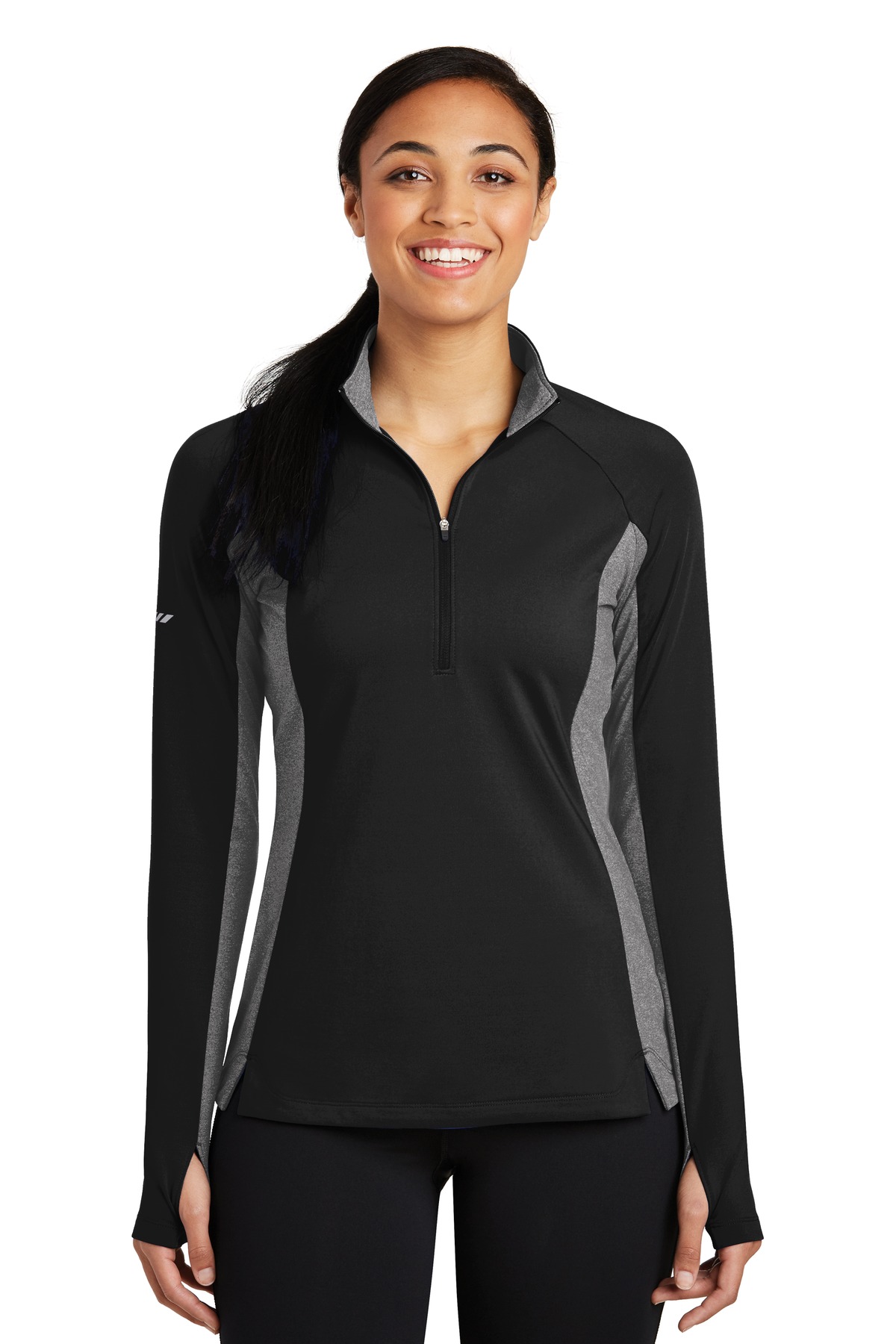 Women's Sport-Wick Stretch Contrast 1/4-Zip Pullover