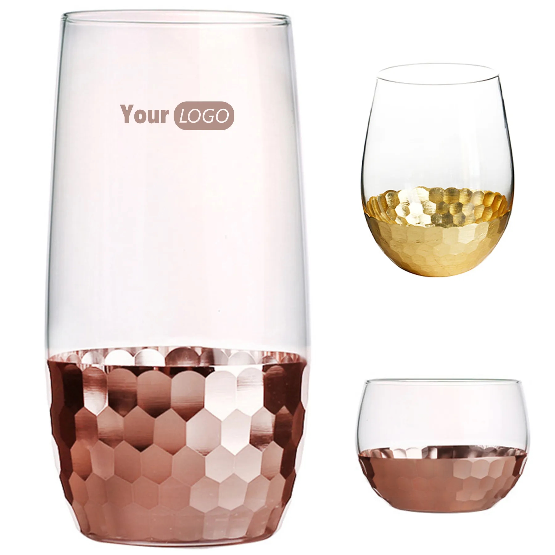 Stemless Gold Wine Glasses 7