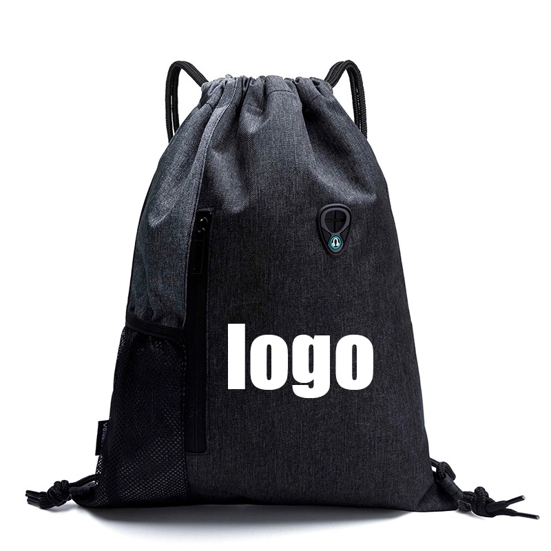 Custom Drawstring Backpack with Earphone Hole & Sport Bag 5