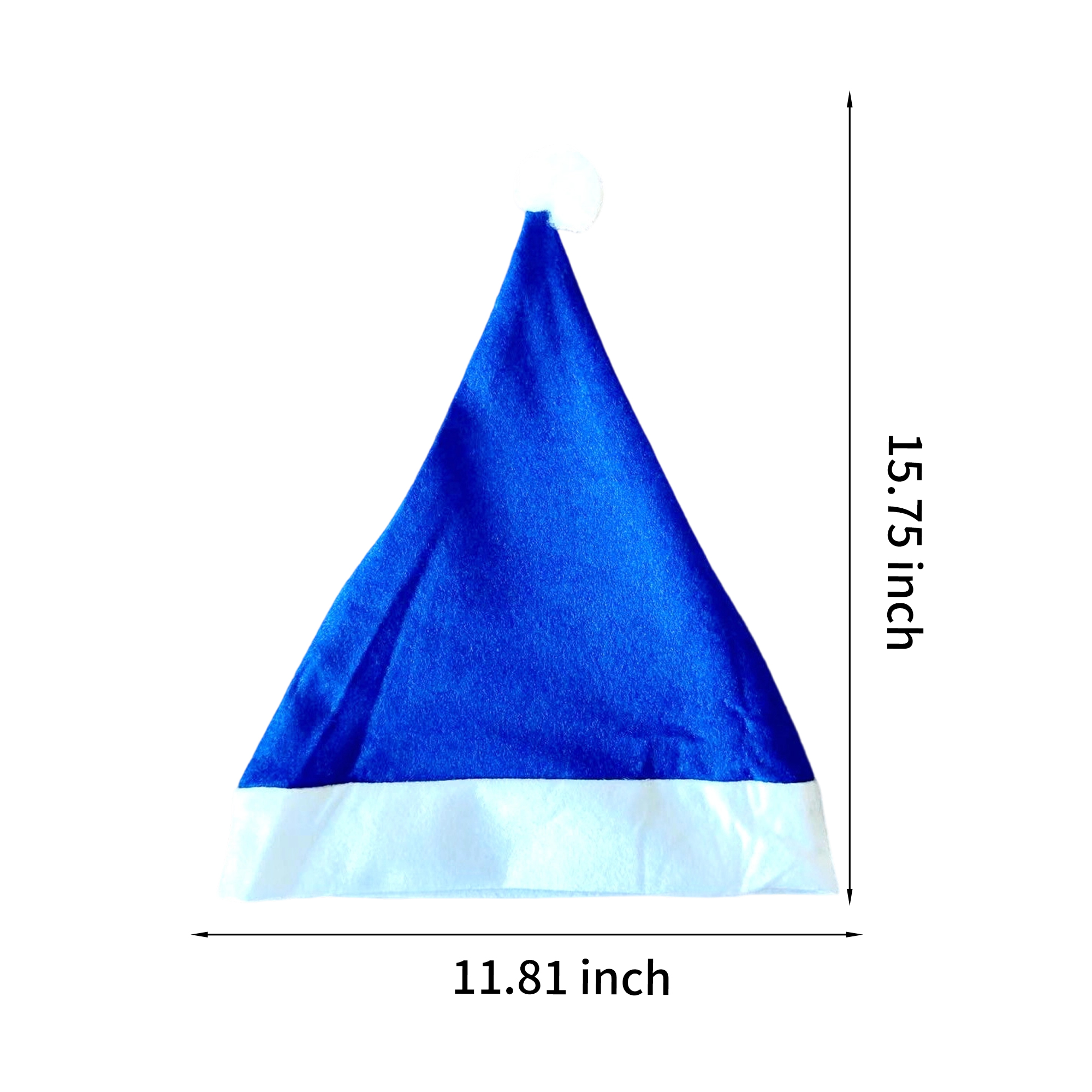 Velvet Christmas Santa Hat With Plush Liner 11.81" Width 15.75" Height 6