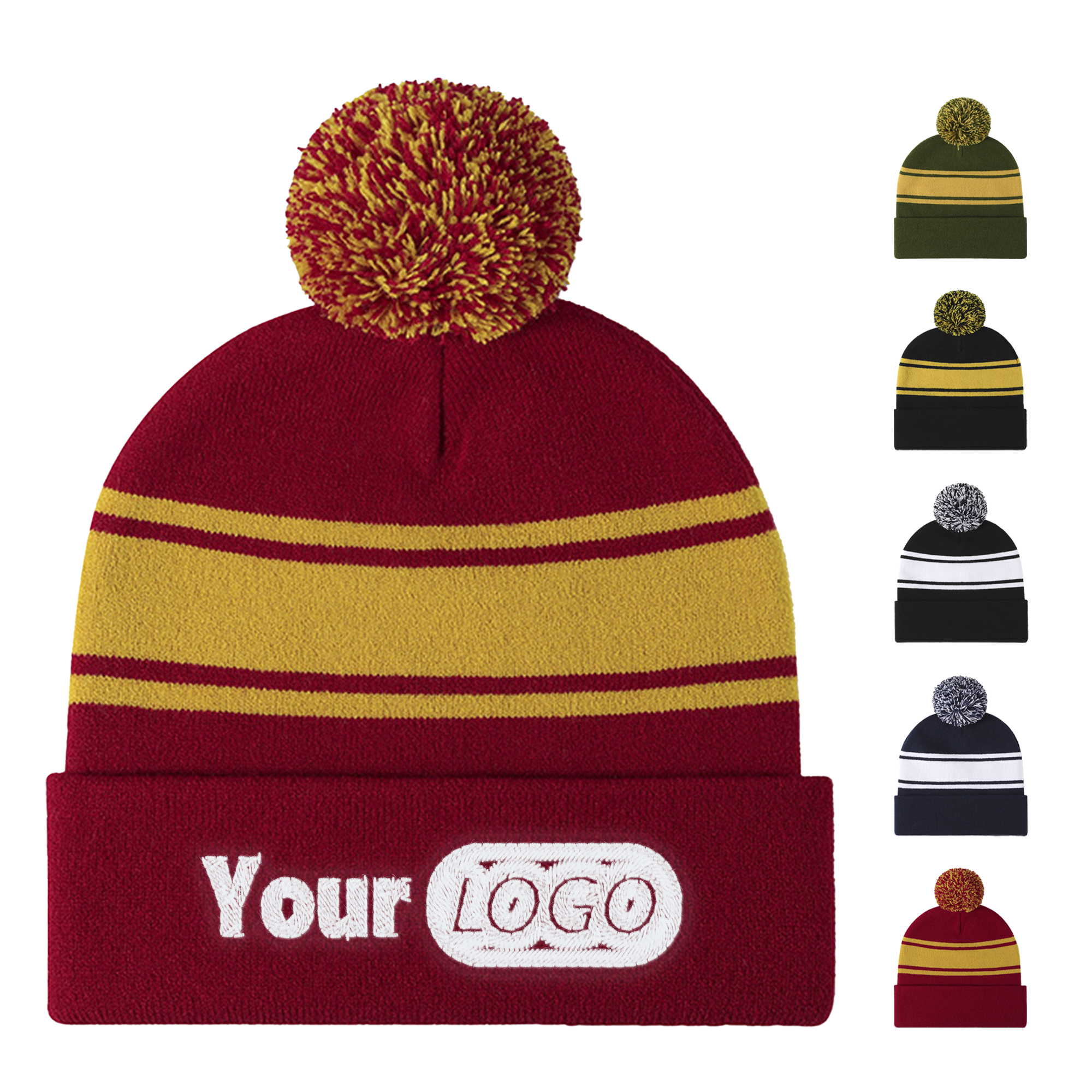 Warm Knit Hat With Pom 3