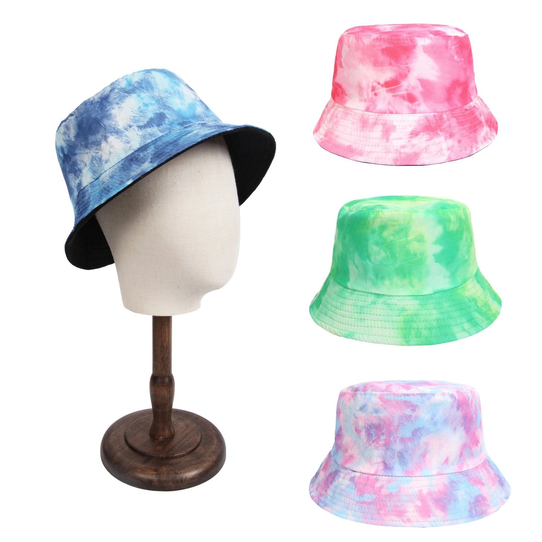 Painted Tie-dyed Cotton Bucket Cap 10