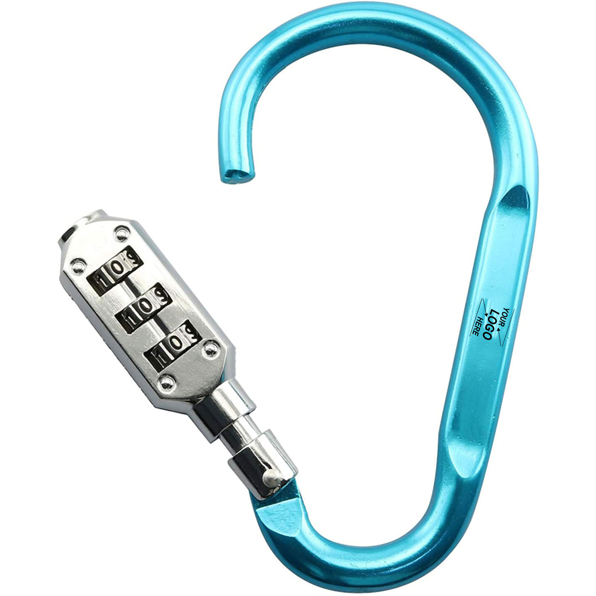 Aluminum Carabiner w/Combination Lock 6