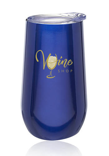 9 oz. Stemless Flute Wine Glasses with Lids 1