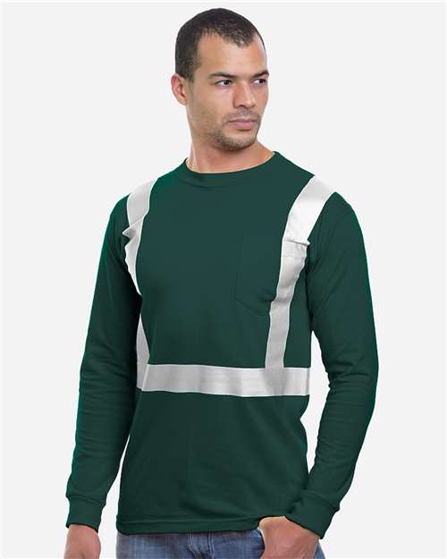 Unisex USA-Made High Visibility Long Sleeve Pocket T-Shirt - 3781 24