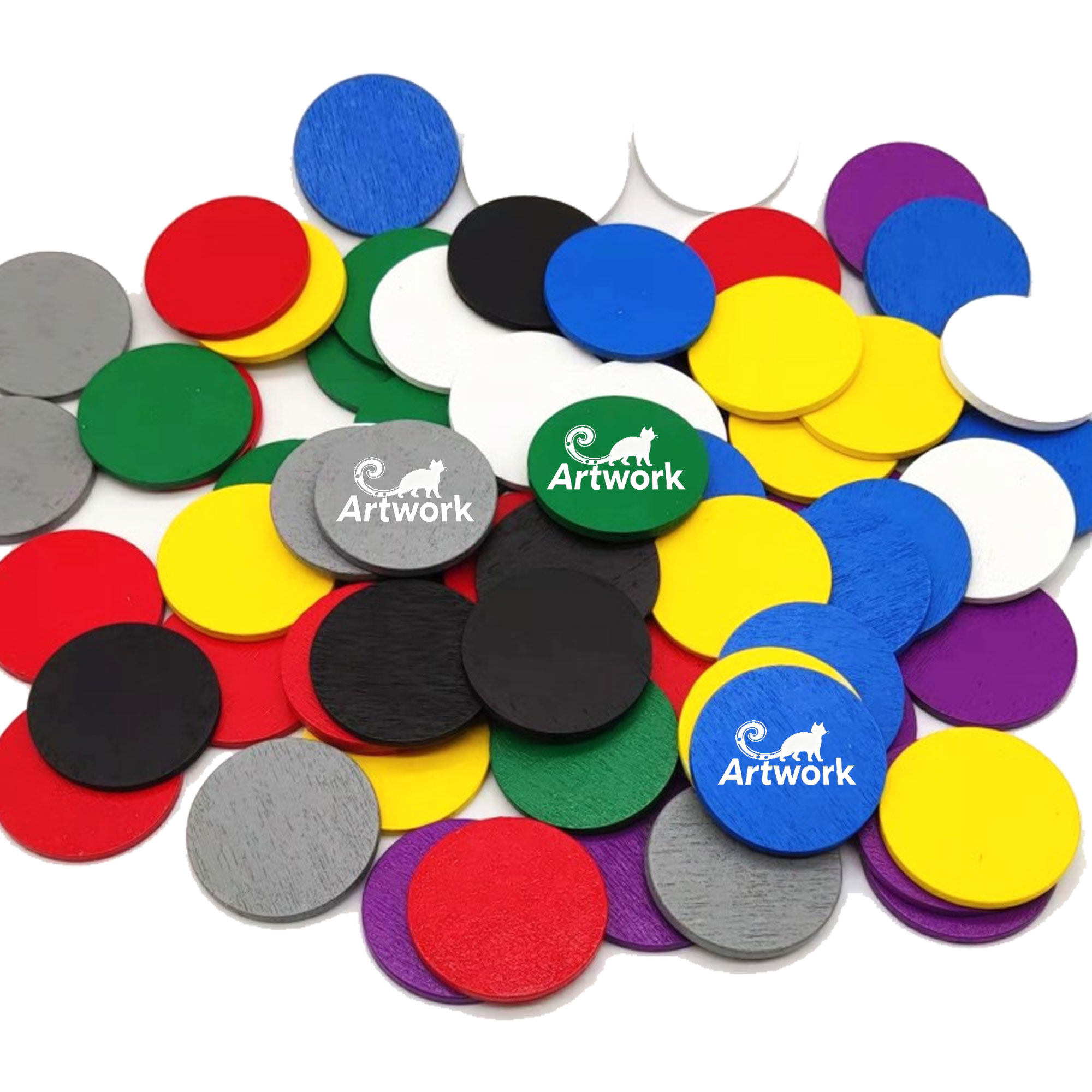 Wooden Colored Round Chip Coin 4