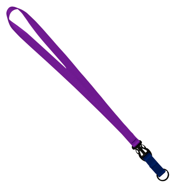 3/4" Multi color (Top and bottom) Nylon Lanyard with Plastic Slide Buckle R 494