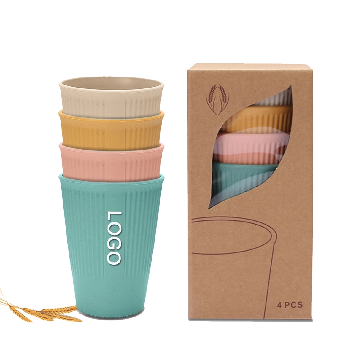 4Pcs Wheat Straw Cups 3