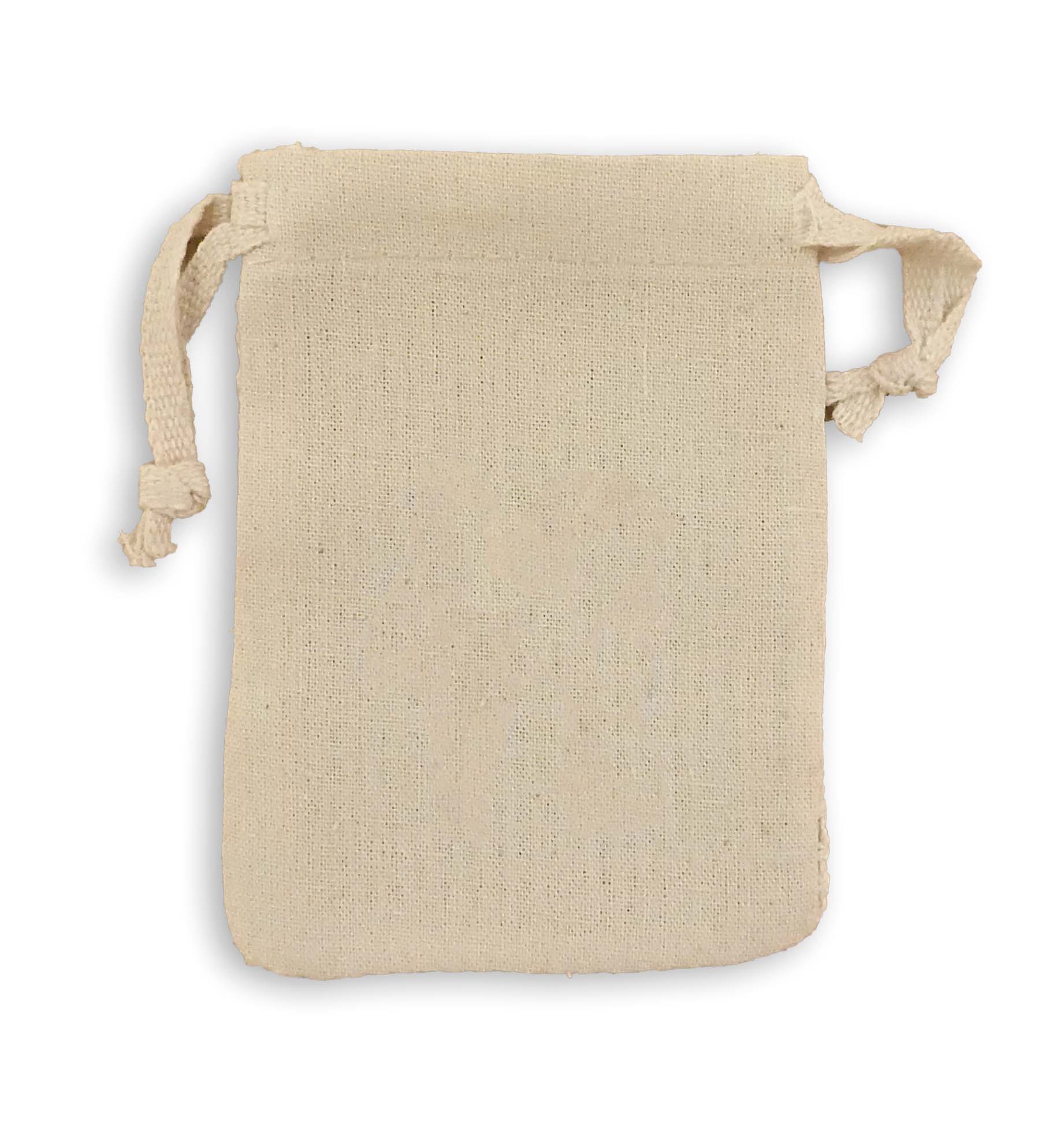 "Koa" Mesh 100% Natural Cotton Drawstring Bag 3x4" 2