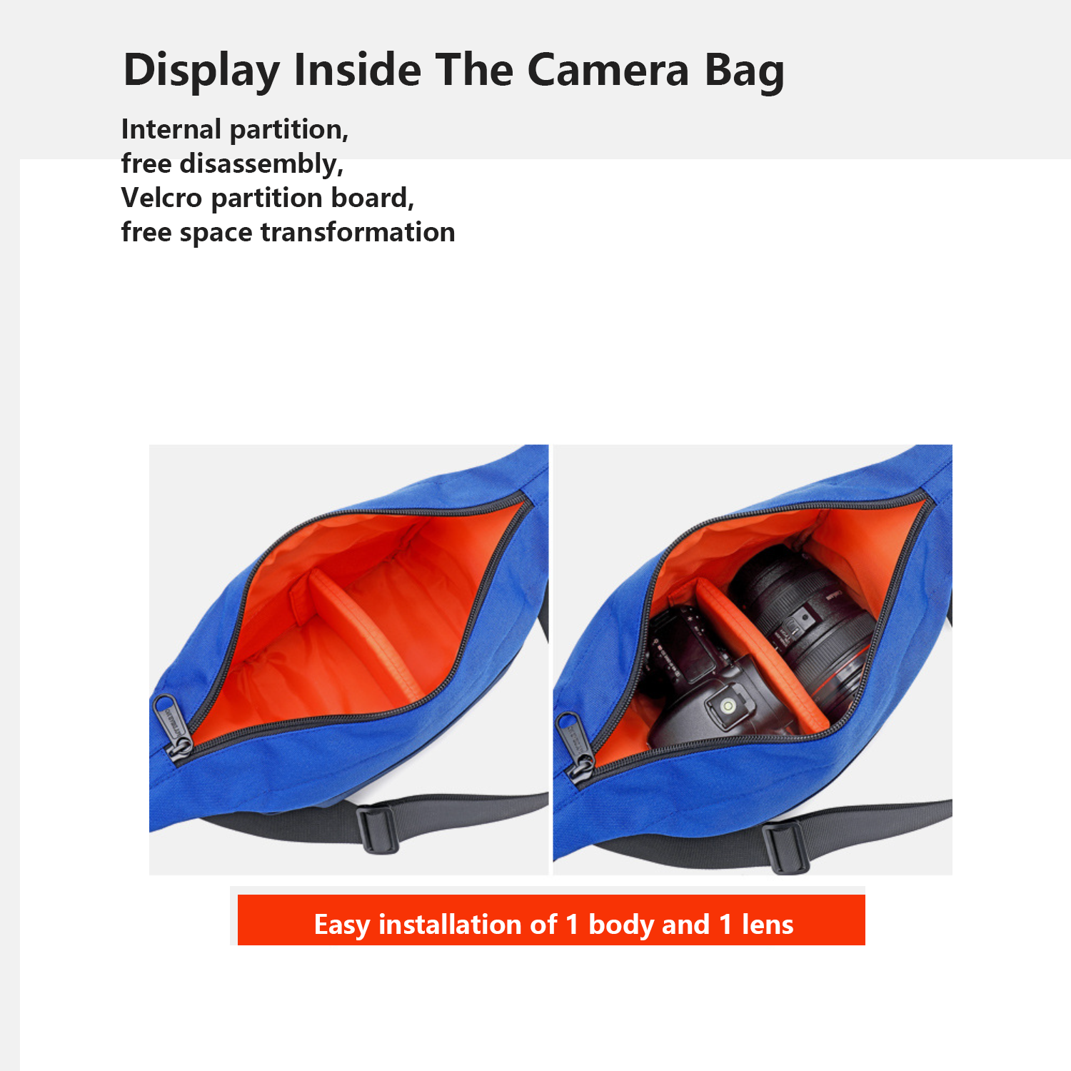 Color contrast waterproof casual camera messenger bag 7