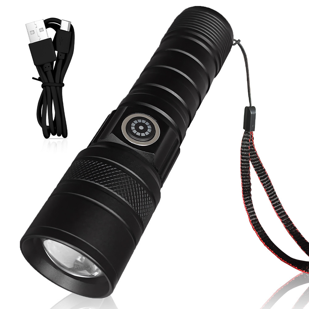 Adjustable Zoom USB Rechargeable Patrol Flashlight 1