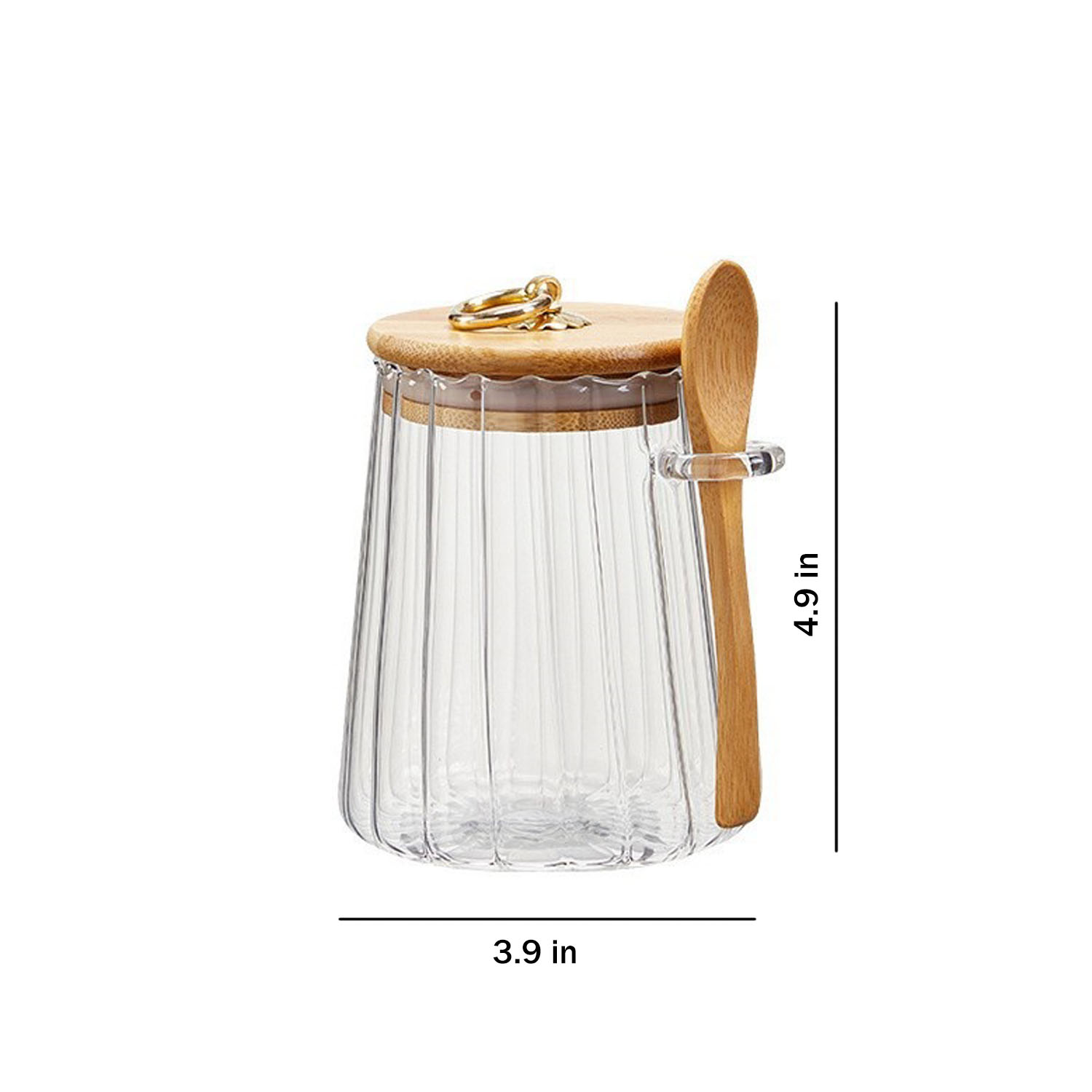 25oz Petal Glass Food Storage Jar w/ Spoon 4