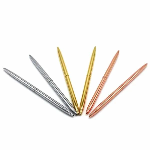 Slim Metallic Twist Glossy Retractable Writing Ballpoint Pen 4