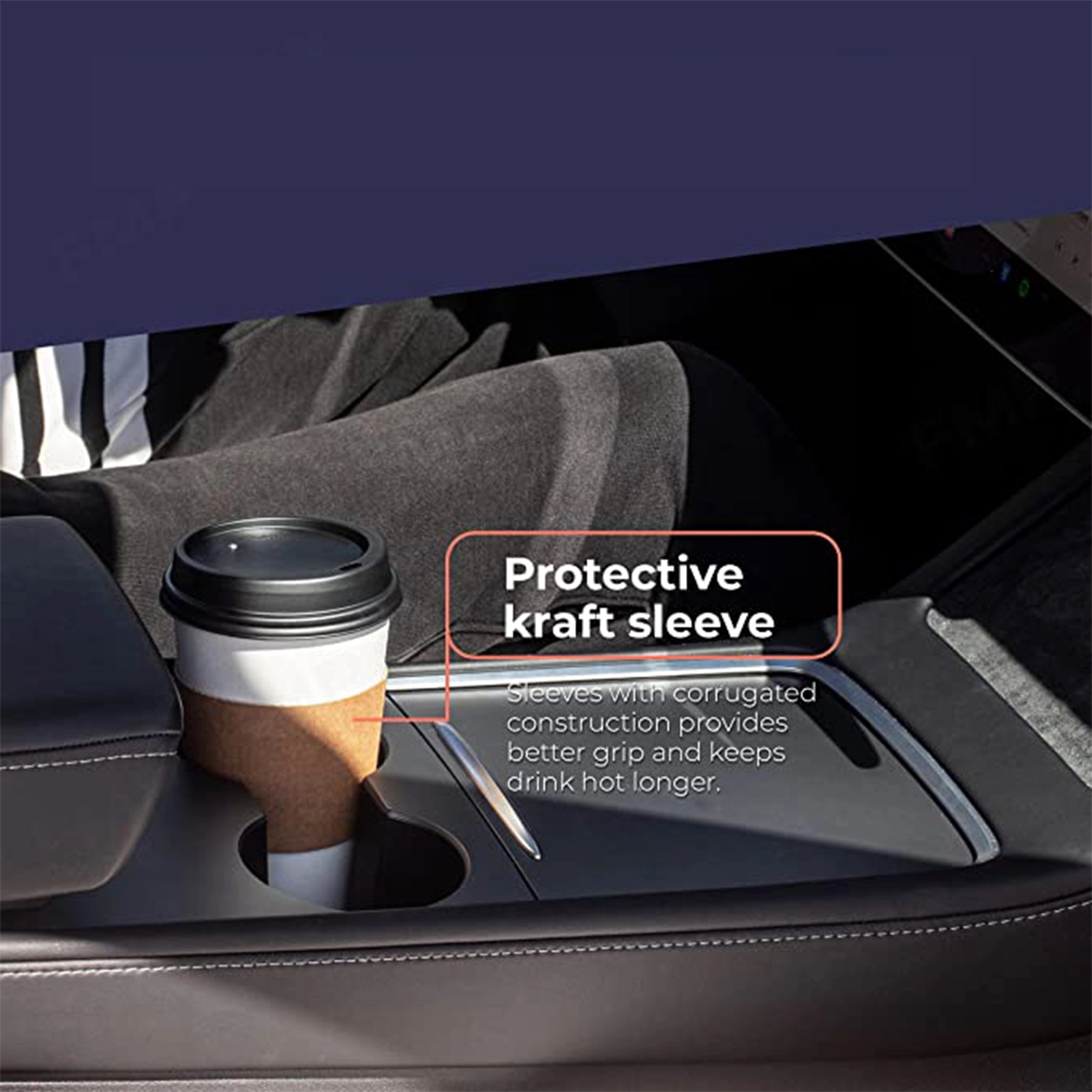 Disposable Kraft Corrugated Cup Sleeve MOQ 1000pcs 2