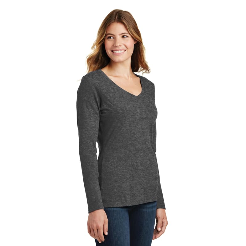 Port & Company Women's Long Sleeve Fan Favorite V-Neck Tee. 43