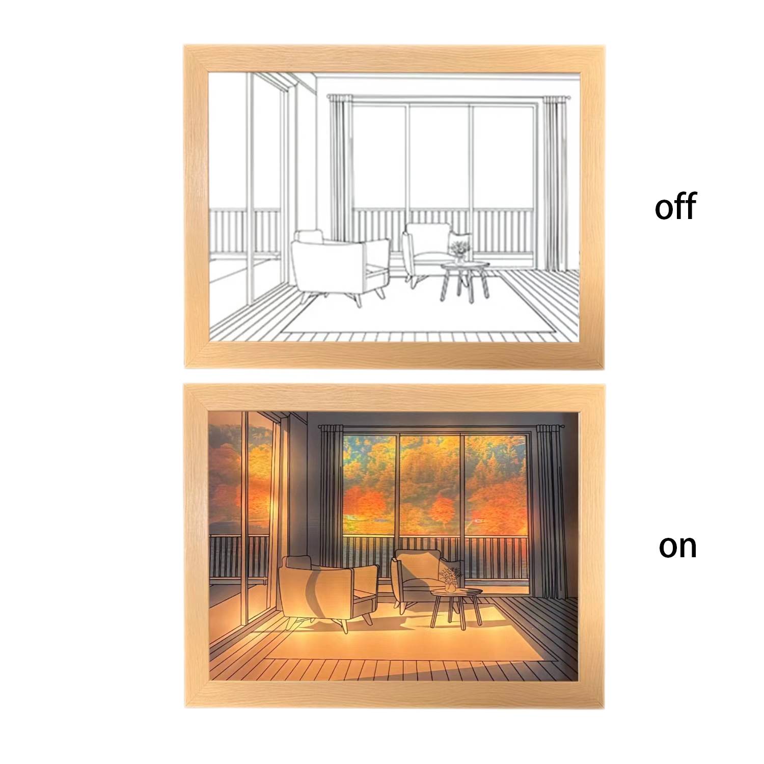 LED Picture Frame Night Light Ornament Decorative Mural 5