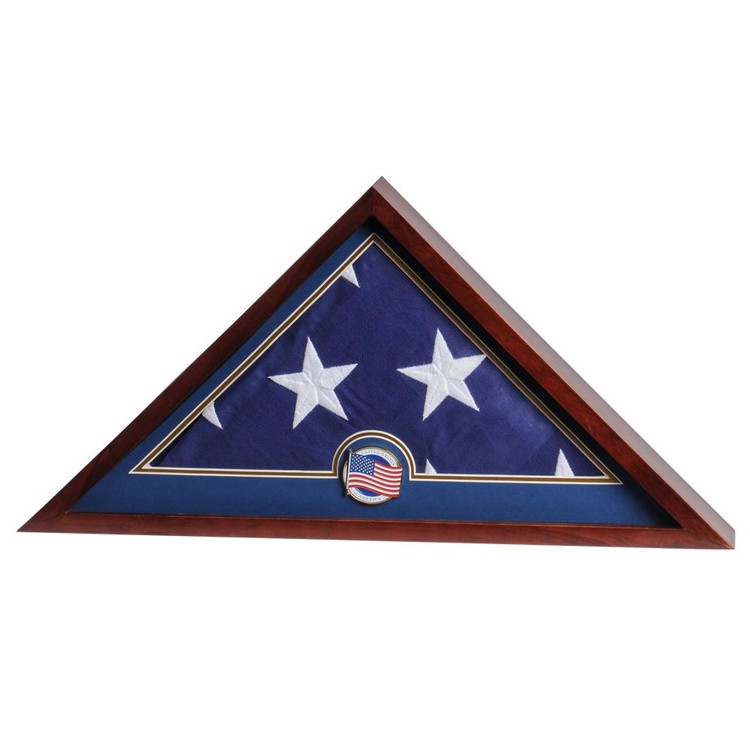 US Flag Display Case with US Flag Medallion - Flag Display Case with US Flag 2