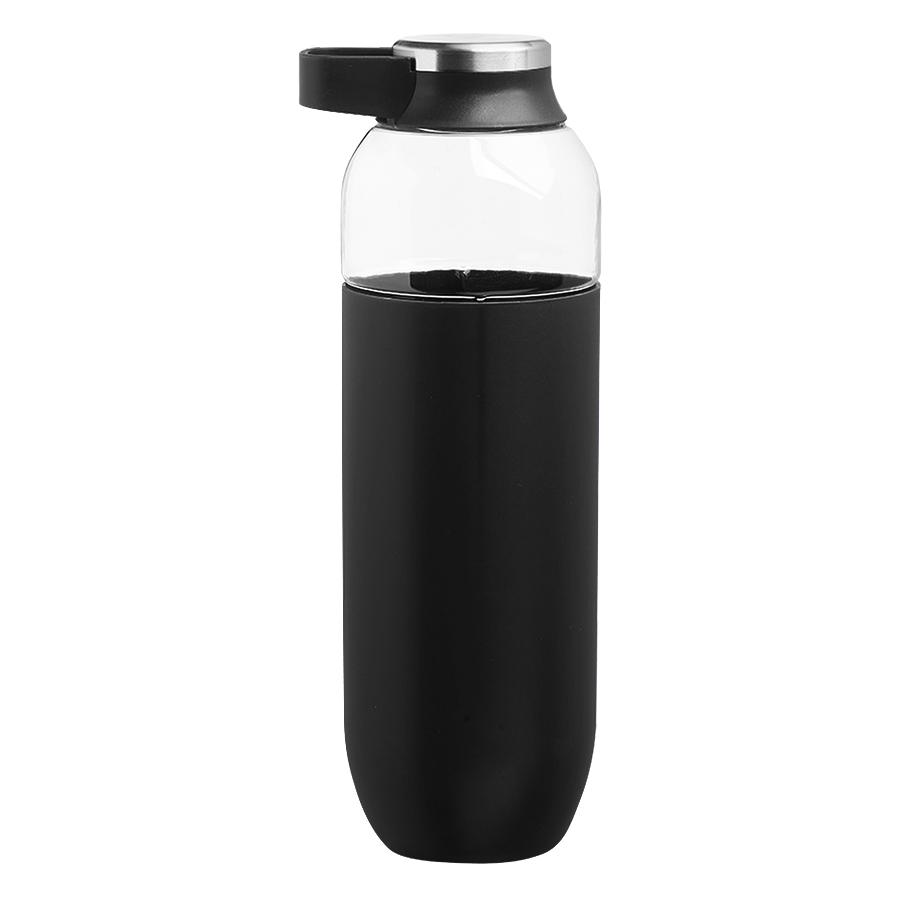 Plastic Water Bottle with Solid Color Half Wrap - Single 12