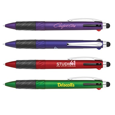 PLASTIC 4-IN-1 STYLUS BALL POINT PEN 2