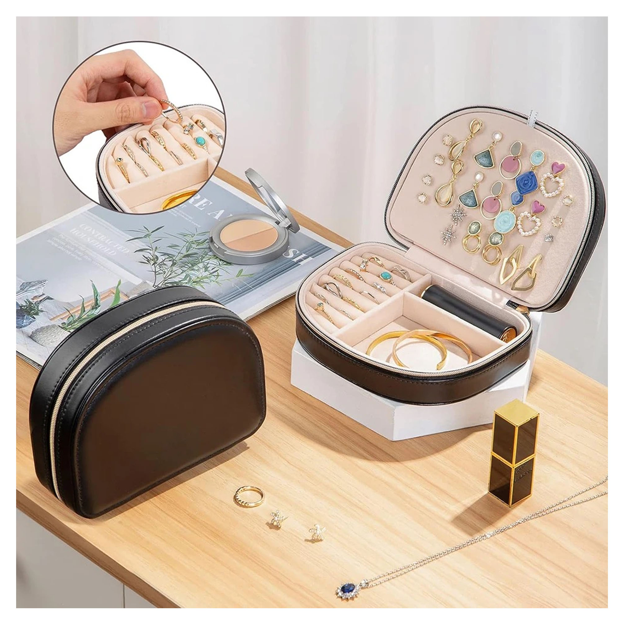 Pu Leather Luxurious Travel Jewelry Box ?C Perfect For Gifting 4