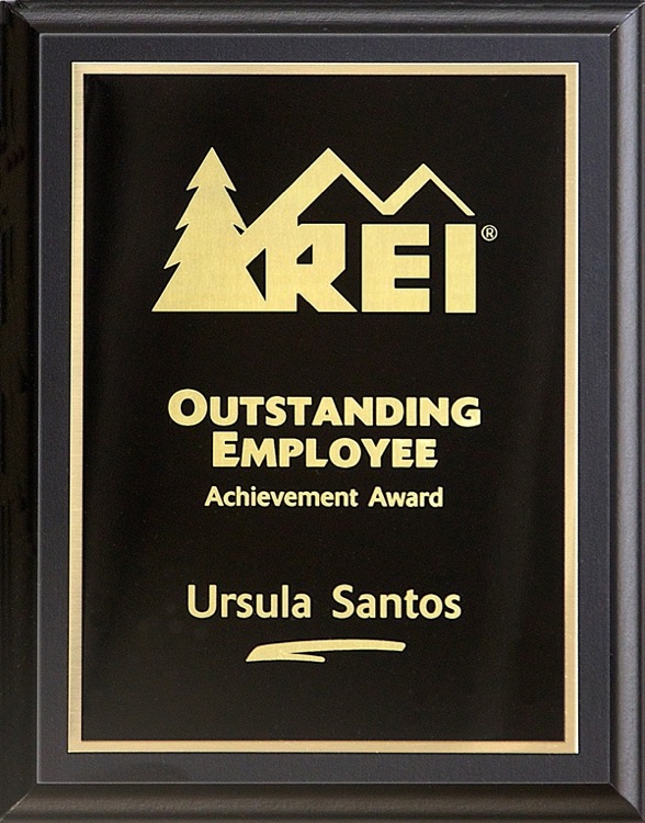 Black Plaque w/Gold Engraved Plate (7"x9") 1